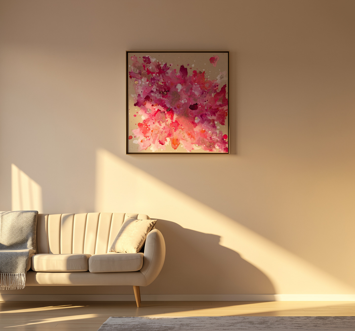 Pure-Unfolding, 2026, Acryl, Gold und Strukturelemente auf roher Baumwollleinwand, Ansicht 13